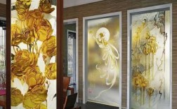 艺术奢华玻璃图案做玄关,玻璃玄关柜摆件效果图 